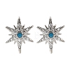 Star Brass Micro Pave Cubic Zirconia Ear Studs EJEW-D304-36P-2