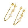Star Teardrop Brass Micro Pave Cubic Zirconia Stud Earrings EJEW-JE07151-4