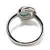 Natural Amazonite Adjustable Rings RJEW-K269-09P-10-3