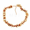 Alloy & Resin & CCB Plastic Beaded Necklaces for Women FS-WG422A1-02-1