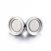 Tarnish Resistant 304 Stainless Steel Magnetic Clasps with Loops X-STAS-F108-08P-2
