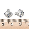 Brass Micro Pave Midnight Blue Cubic Zirconia Charms KK-P355-01A-P-3