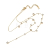 304 Stainless SteelPave Clear Cubic Zirconia Flat Round Link Chain Y Necklaces NJEW-Z088-01G-2