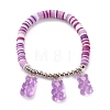 Polymer Clay Heishi Beads Stretch Charm Bracelets BJEW-JB05767-3