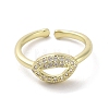 Brass Pave Cubic Zirconia Cuff Rings RJEW-M170-22G-2