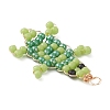 Copper Wire Wrapped Beaded Sea Turtle Charms PALLOY-MZ01204-3