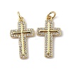 Brass Micro Pave Cubic Zirconia Pendants KK-Q039-08G-1