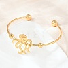 Ocean Theme 304 Stainless Steel Cuff Bangles SA-Z002-02G-01-1