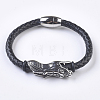 Men's Braided Leather Cord Bracelets BJEW-P194-06-1