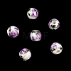 Floral Printed Porcelain Beads PORC-Q199-6mm-01-2