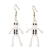 Halloween Glass Seed Bead Dangle Earrings EJEW-MZ00769-01-3