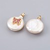 Natural Cultured Freshwater Pearl Pendants PEAR-F008-24G-03-2