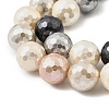 Faceted Round Shell Pearl Beads Strands BSHE-XCP0001-24B-01-3