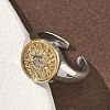 Brass Micro Pave Clear Cubic Zirconia Cuff Rings RJEW-G364-01GP-01-2