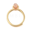 Double Pointed Hexagonal Prism Natural Sunstone Adjustable Rings for Women RJEW-G327-01G-01-3