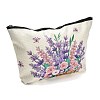 Lavender Printed Linen Storage Zipper Clutch Bags ABAG-Z002-02A-3
