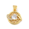 Rack Plating Brass Micro Pave Cubic Zirconia Pendants KK-G513-23A-02G-1