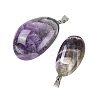 Natural Chevron Amethyst Tumbled Stone Pendants GG-K002-06O-2