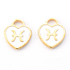 Light Gold Plated Alloy Enamel Pendants ENAM-R136-30-02-2
