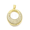 Rack Plating Brass Micro Pave Cubic Zirconia Pendants KK-D359-38G-1