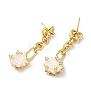 Natural Shell Flower Dangle Stud Earrings EJEW-F328-01G-2