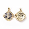 Brass Micro Pave Clear Cubic Zirconia Pendants ZIRC-F135-04G-01-1