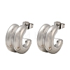 304 Stainless Steel C-Shaped Stud Earrings EJEW-S272-01P-4