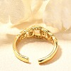 Rack Plating Brass Micro Pave Cubic Zirconia Cuff Finger Rings for Women RJEW-C117-01A-G-3