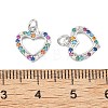SHEGRACE Valentine's Day Brass Colorful Cubic Zirconia Charms XGRQ3P059-570P-3