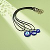 3Pcs 3 Size Lampwork Evil Eye Pendant Necklaces Set with Waxed Cords for Women NJEW-JN03954-2