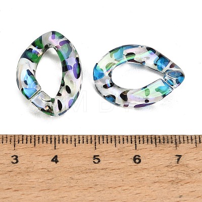UV Plating Printed Transparent Acrylic Beads AC-CBAEEF4-22-1