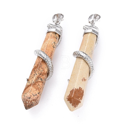 Natural Picture Jasper Big Pointed Pendants G-F696-B02-1