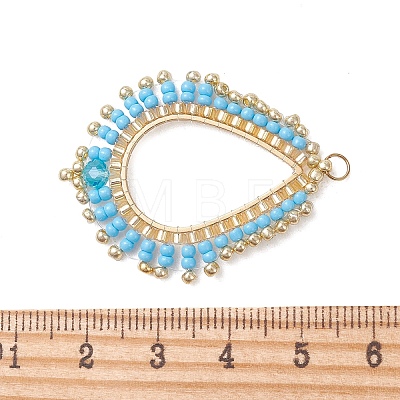 Glass Seed Beaded Pendnats PALLOY-MZ01361-02-1