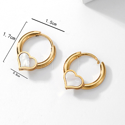 Elegant Heart Stainless Steel Hoop Earrings PA2718-1