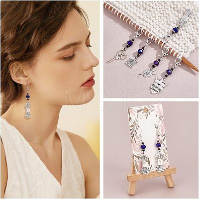 Knitting Theme Alloy Pendant Decorations HJEW-PH01541-1