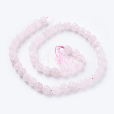 Natural Rose Quartz Beads Strands X-G-G542-8mm-31-1