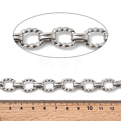 304 Stainless Steel Twist Oval Link Chains CHS-Z007-10P-1