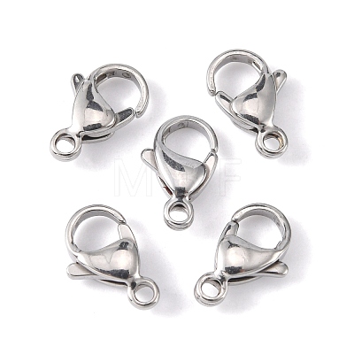304 Stainless Steel Lobster Claw Clasps X-STAS-M262-01-13mm-1