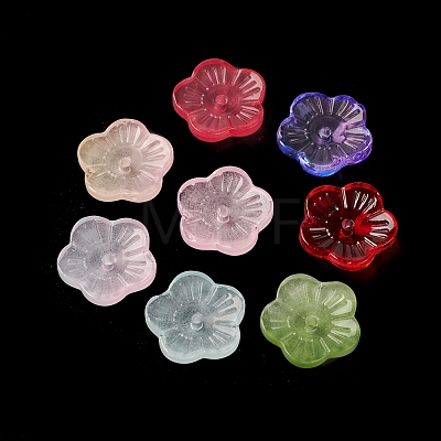 Spray Painted Transparent Glass Beads GLAA-D006-08-1