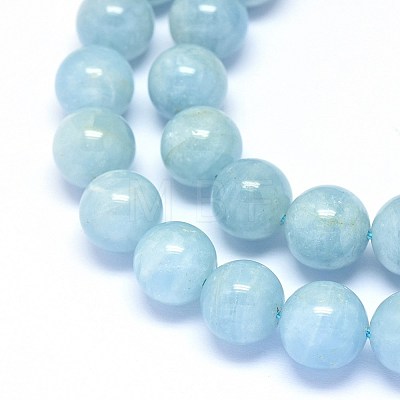 Natural Aquamarine Beads Strands G-F602-05-10mm-1