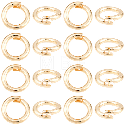 20Pcs Brass Locking Jump Rings KK-BBC0023-10C-1