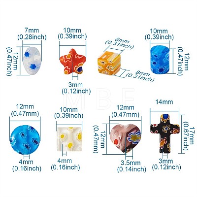 Millefiori Glass Beads LK-TA0001-01-1