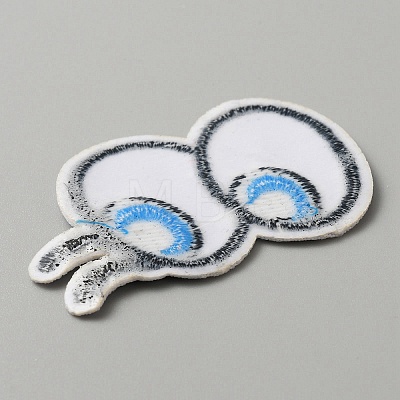 Cartoon Style Double Eye Embroidered Cloth Patches PATC-WH0001-116C-1