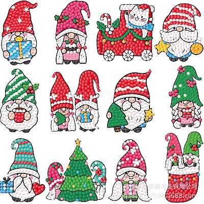 Christmas Theme DIY PVC Diamond Painting Sticker Kit PW-WG29650-01-1