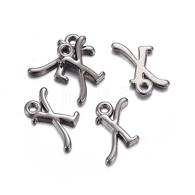 Gunmetal Plated Alloy Letter Pendants LS-PALLOY-J718-01B-X-1