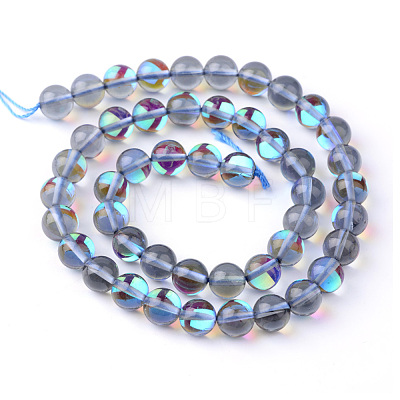 Synthetic Moonstone Beads Strands G-R375-6mm-B03-1
