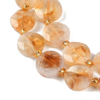 Natural Yellow Quartz Beads Strands G-C116-A58-01-1