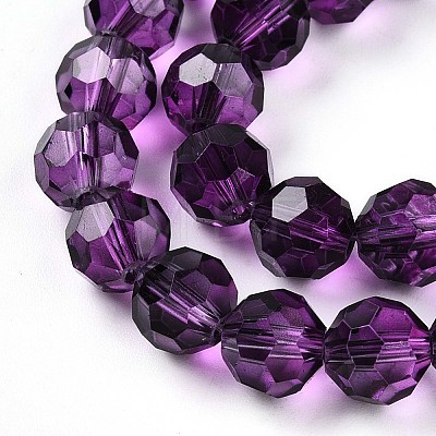 Baking Paint Transparent Glass Beads Strands X-DGLA-A035-T8mm-A09-1