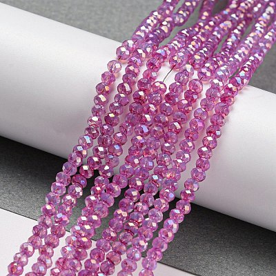 Transparent Baking Painted Glass Beads Strands DGLA-F002-02B-07-1