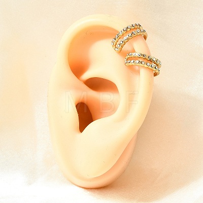 304 Stainless Steel Rhinestone Cuff Earrings EJEW-L313-04G-1